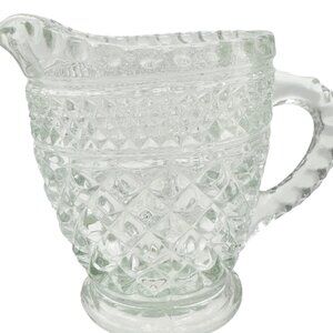 Anchor Hocking Wexford Creamer Pitcher Clear Glass 4.5 inches Tall Vintage